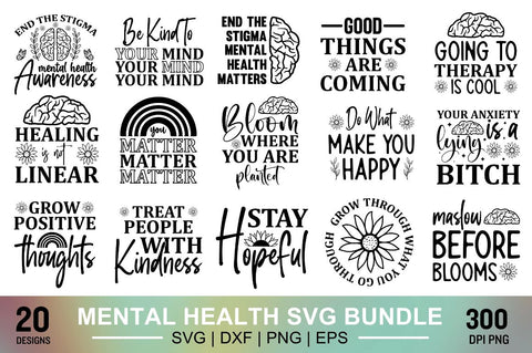 Mental Health SVG Bundle SVG Designangry 