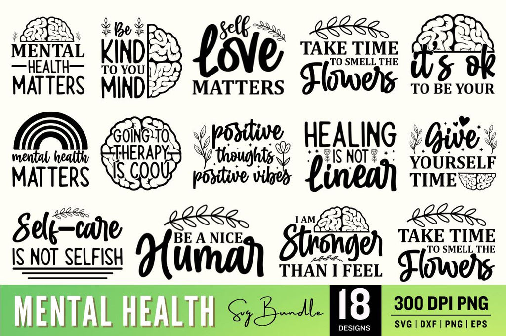 Mental Health SVG Bundle - So Fontsy