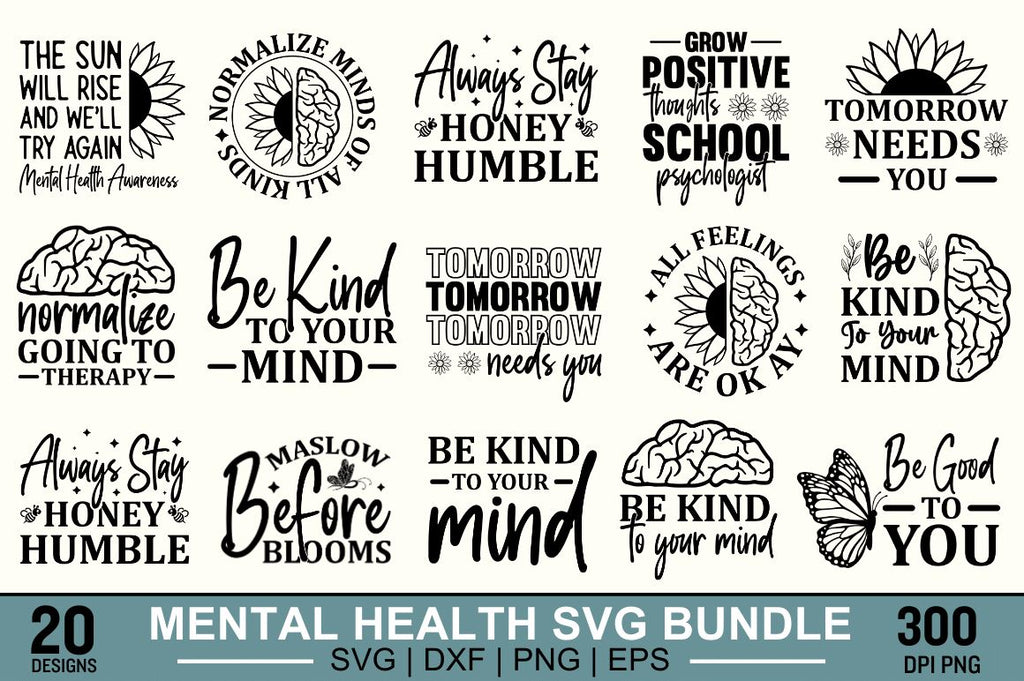 Mental Health SVG Bundle - So Fontsy
