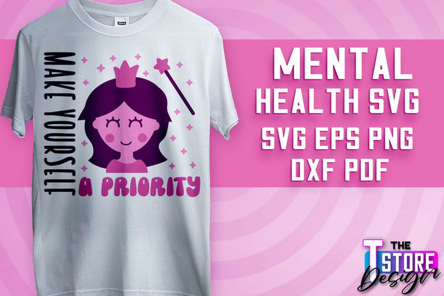 Mental Health SVG | Motivational Quotes Design | Funny SVG v.1 SVG The T Store Design 