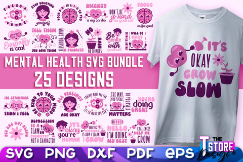 Mental Health SVG | Motivational Quotes Design | Funny SVG v.1 SVG The T Store Design 
