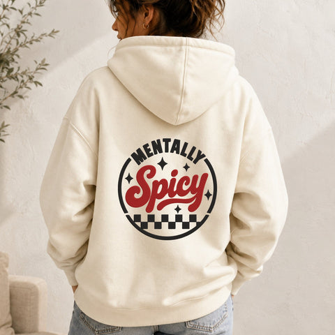 Mentally Spicy Embroidery Design – Funny Mental Health Quote Machine Embroidery File, Retro Spicy Saying Embroidery Embroidery/Applique DESIGNS PatternFeed8 