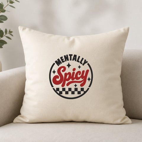 Mentally Spicy Embroidery Design – Funny Mental Health Quote Machine Embroidery File, Retro Spicy Saying Embroidery Embroidery/Applique DESIGNS PatternFeed8 