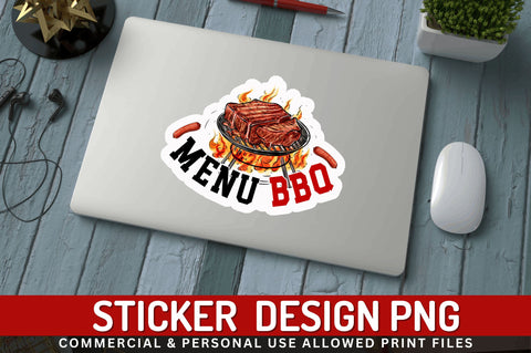 Menu bbq Sticker Design Sublimation Regulrcrative 