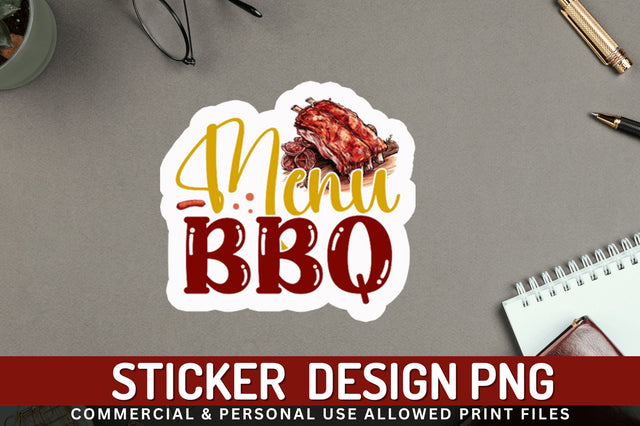 Menu bbq Sticker Design Sublimation Regulrcrative 