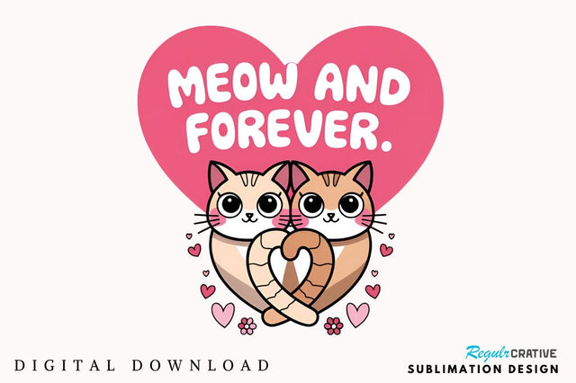 Meow and forever Sublimation Design Sublimation Regulrcrative 
