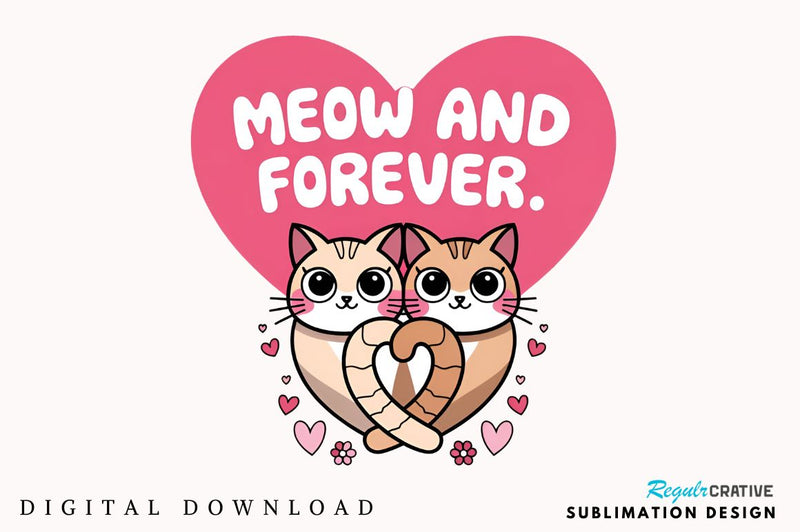 Meow and forever Sublimation Design Sublimation Regulrcrative 