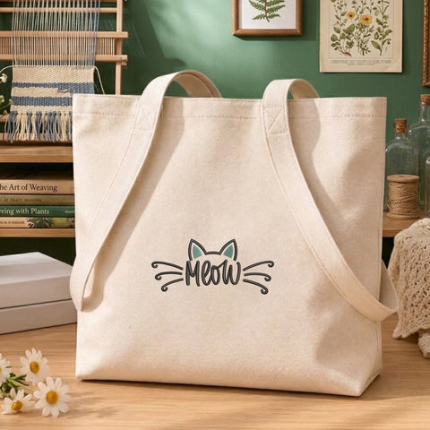 Meow Cat Embroidery Design – Cute Cat Ears Whiskers Machine Embroidery File Embroidery/Applique DESIGNS PatternFeed8 