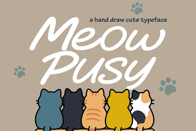 Meow Pusy – Hand Drawn Cute Script Font Font Mozzatype 