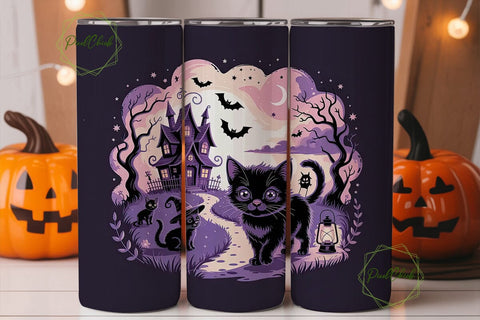 Meow Witches 20oz Tumbler Wrap Sublimation PixelChick 