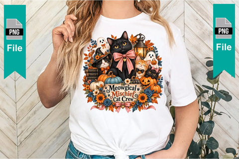 Meowgical Mischief Cat Crew Sublimation PNG Sublimation Craftlabsvg24 