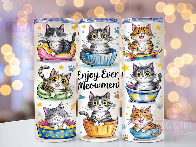 Meowment Witty Sarcastic Cat Tumbler Wrap, Cat Lover Gift, Sarcastic Cat Design, Meowment Tumbler Wrap, 20oz Cat Humor, Cute Cat Sublimation, Witty Cat Art Sublimation SvggirlplusArt 