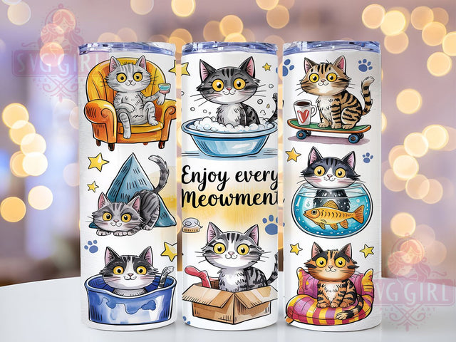 Meowment Witty Sarcastic Cat Tumbler Wrap, Cat Lover Gift, Sarcastic Cat Design, Meowment Tumbler Wrap, 20oz Cat Humor, Cute Cat Sublimation, Witty Cat Art Sublimation SvggirlplusArt 