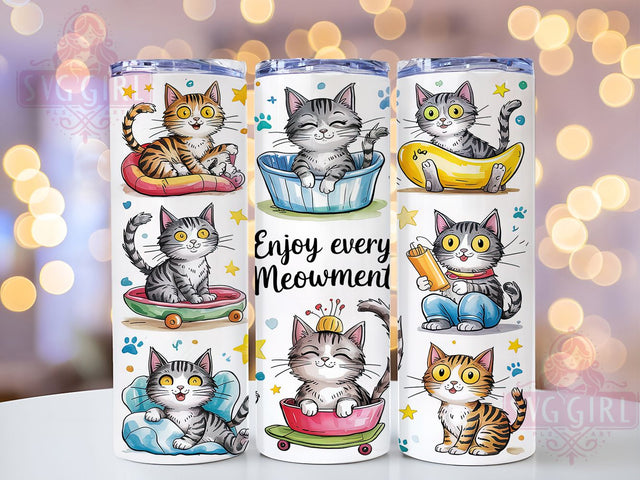 Meowment Witty Sarcastic Cat Tumbler Wrap, Cat Lover Gift, Sarcastic Cat Design, Meowment Tumbler Wrap, 20oz Cat Humor, Cute Cat Sublimation, Witty Cat Art Sublimation SvggirlplusArt 