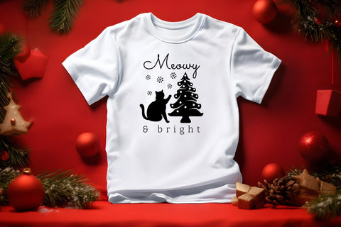 Meowy & Bright | Christmas Cat SVG SVG CraftLabSVG 