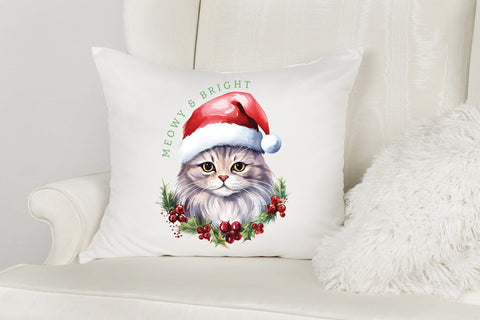 Meowy & Bright, Cute Christmas Cat Sublimation Sublimation CraftLabSVG 