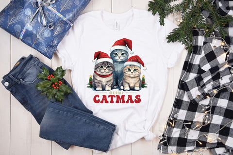 Meowy Catmas, Christmas PNG Sublimation Sublimation CraftLabSVG 