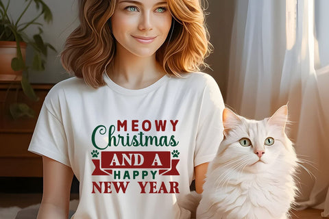 Meowy christmas and a happy new year SVG Angelina750 