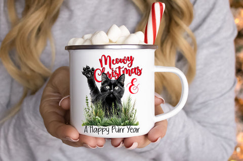Meowy christmas and a happy purr year png design Sublimation Regulrcrative 