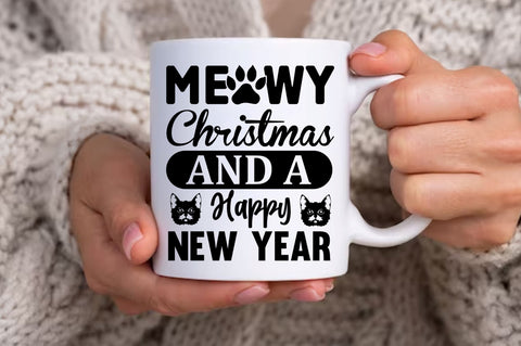 meowy christmas and a happy SVG Design SVG Regulrcrative 