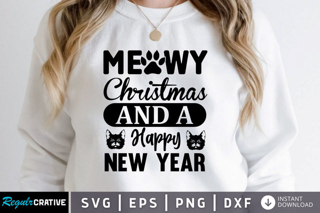 meowy christmas and a happy SVG Design SVG Regulrcrative 