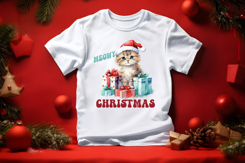 Meowy Christmas - Cute Cat Sublimation Sublimation CraftLabSVG 