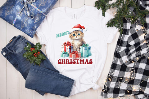 Meowy Christmas - Cute Cat Sublimation Sublimation CraftLabSVG 