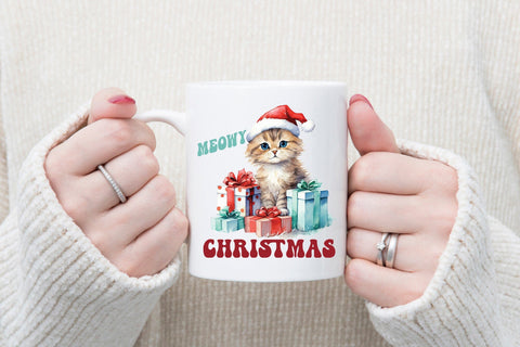 Meowy Christmas - Cute Cat Sublimation Sublimation CraftLabSVG 