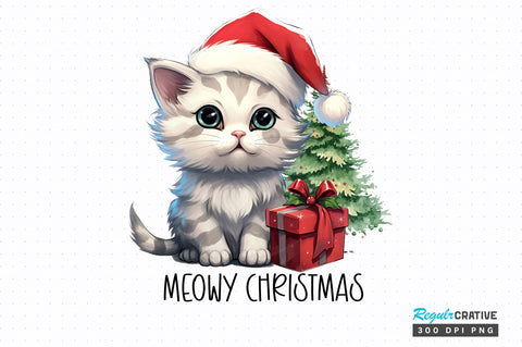 Meowy christmas png design Sublimation Regulrcrative 