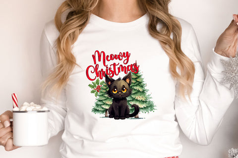 Meowy christmas png design Sublimation Regulrcrative 