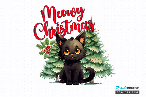 Meowy christmas png design Sublimation Regulrcrative 