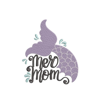 Mer Mom Embroidery Design, Mothers Day Embroidery File, 3 sizes, Instant Download Embroidery/Applique DESIGNS Nino Nadaraia 