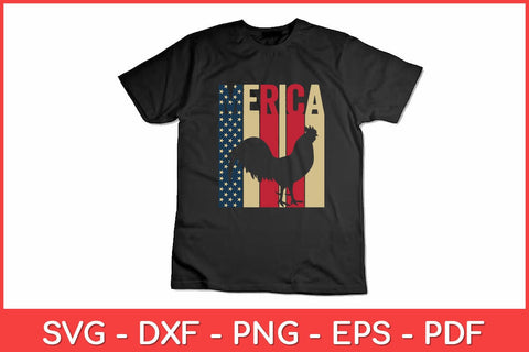 Merica American Flag Chicken 4th Of July Rooster Svg Design SVG artprintfile 