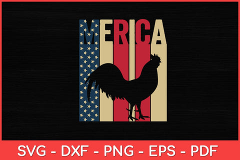 Merica American Flag Chicken 4th Of July Rooster Svg Design SVG artprintfile 