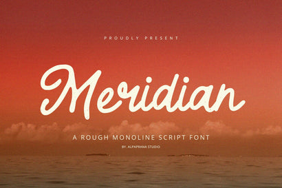 Meridian - Rough Script Font Alpaprana Studio 