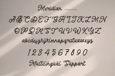 Meridian - Rough Script Font Alpaprana Studio 