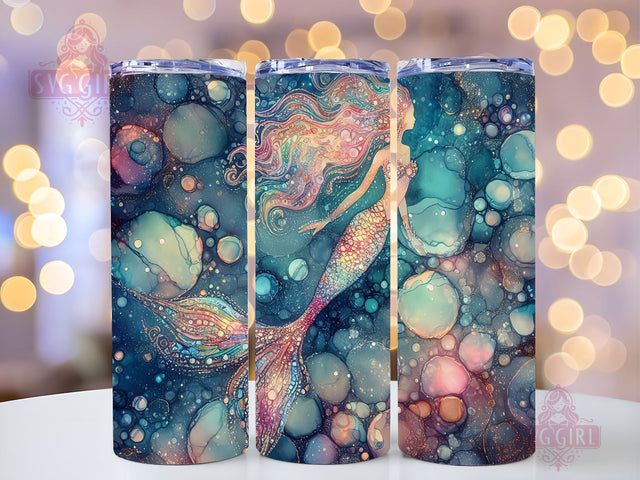 Mermaid 20oz Skinny Tumbler Mermaid Designs Template , Mermaid Tails Under Sea Scales tumbler design, Mermaid Sublimation Tumbler PNG Sublimation SvggirlplusArt 