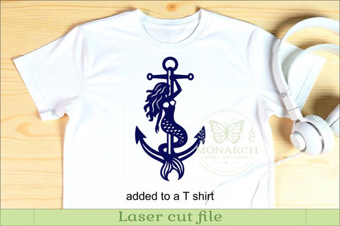 Mermaid Anchor SVG Nautical Wall Art Laser Cut File Coastal Ocean Decor Design SVG APInspireddesigns 