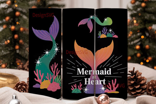 Mermaid At Heart 20oz Tumbler Wrap Sublimation DesignSVG 