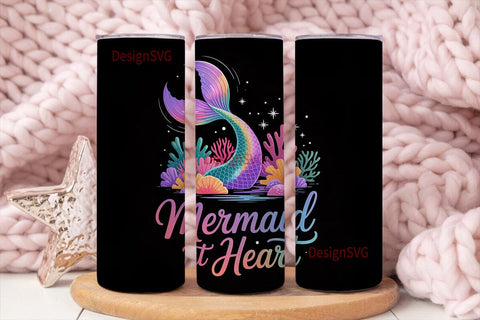Mermaid At Heart 20oz Tumbler Wrap Sublimation DesignSVG 