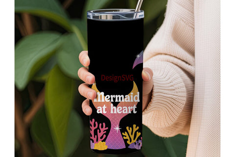 Mermaid At Heart 20oz Tumbler Wrap Sublimation DesignSVG 