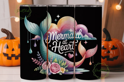 Mermaid at Heart 20oz Tumbler Wrap Sublimation PixelChick 