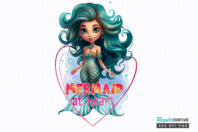 Mermaid at heart Sublimation Design Sublimation Regulrcrative 