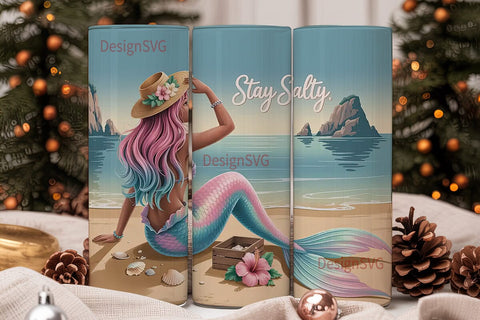 Mermaid Beach Tumbler Wrap Sublimation DesignSVG 