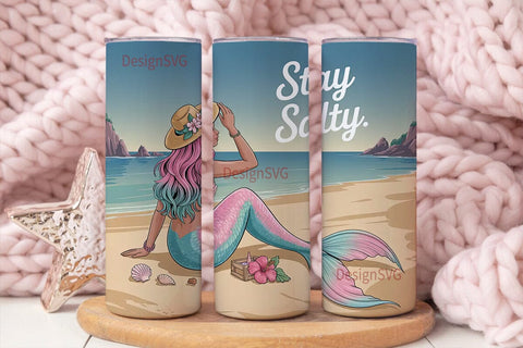 Mermaid Beach Tumbler Wrap Sublimation DesignSVG 