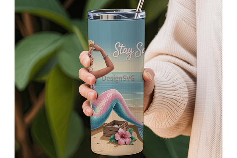 Mermaid Beach Tumbler Wrap Sublimation DesignSVG 