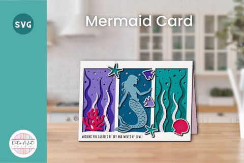 Mermaid Card 3D Layered SVG Cut File SVG Dots-A-Lot 