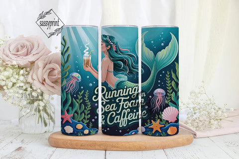 Mermaid Coffee 20oz Tumbler Wrap Sublimation sassyprint 