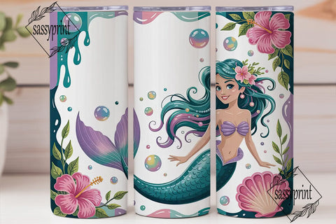 Mermaid Dreams Tumbler Design Sublimation sassyprint 