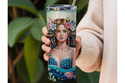 Mermaid Fantasy 20oz Tumbler Wrap Sublimation DesignSVG 